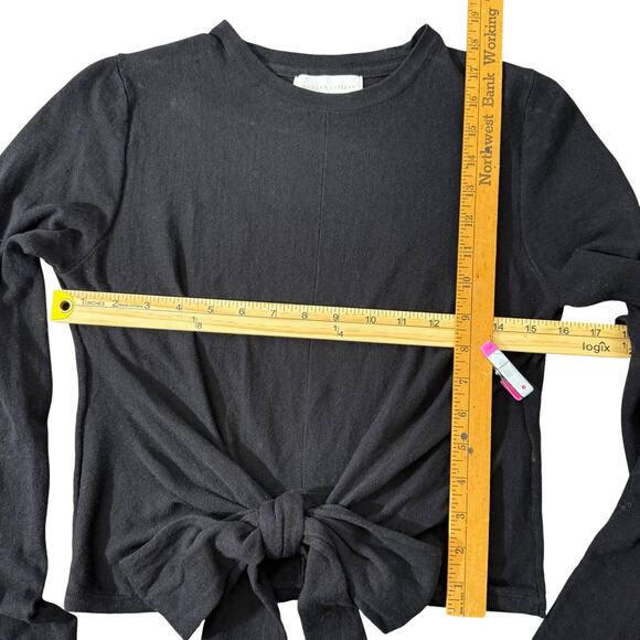 Modern Citizen Stevie Wrap Black Tie Waist Long Sleeve Top S Minimalist Luxury - Picture 9 of 10